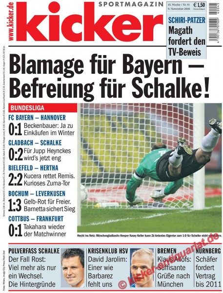 Blamage für Bayern - Befreiung für Schalke! Gladbach : Schalke 0:1. Keeper Kasay.