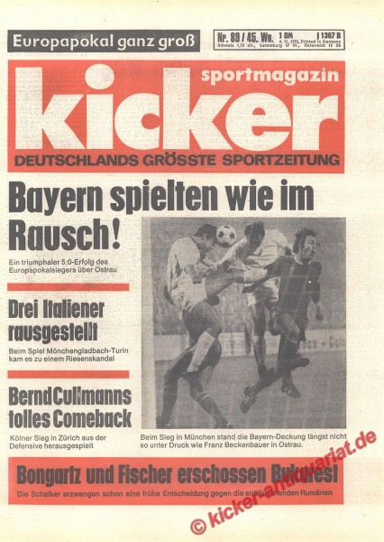 Kicker Sportmagazin Nr. 89, 4.11.1976 bis 10.11.1976