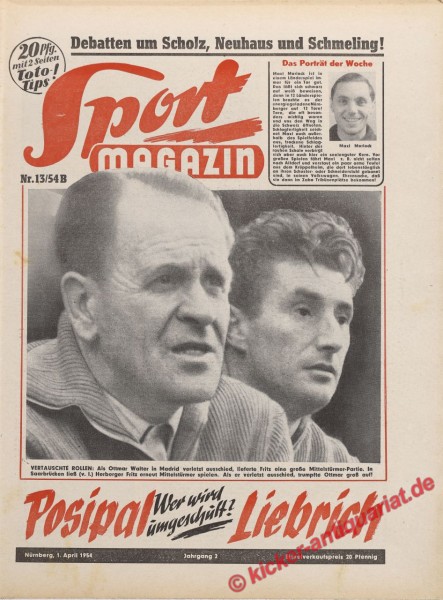 Sportmagazin Nr. 13B, 1.4.1954 bis 7.4.1954