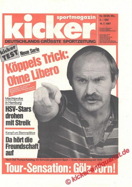 Kicker Sportmagazin Nr. 59, 16.7.1987 bis 22.7.1987