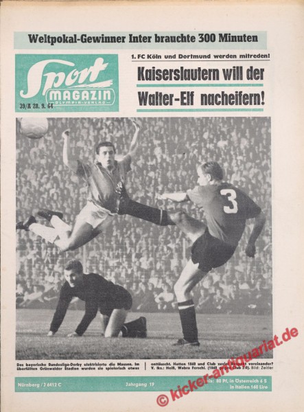 Sportmagazin Nr. 39A, 28.9.1964 bis 4.10.1964