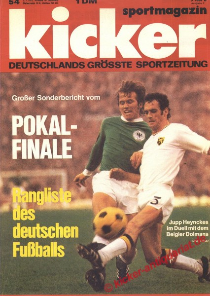 Kicker Sportmagazin Nr. 54, 3.7.1972 bis 9.7.1972