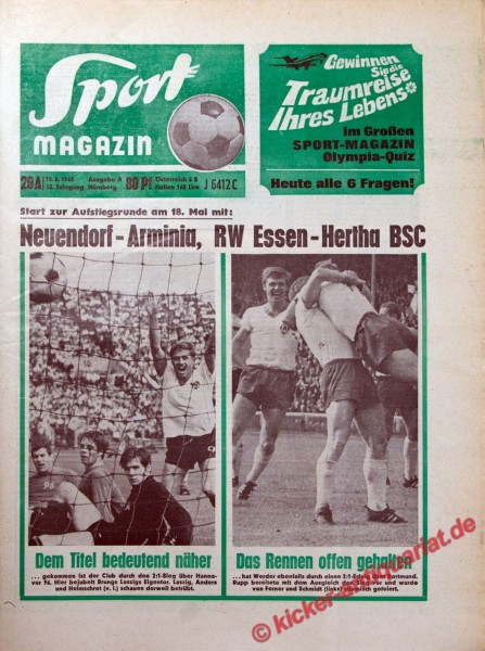 Sportmagazin Nr. 20A, 13.5.1968 bis 19.5.1968