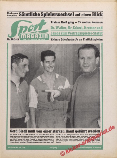 Sportmagazin Nr. 30A, 23.7.1956 bis 29.7.1956