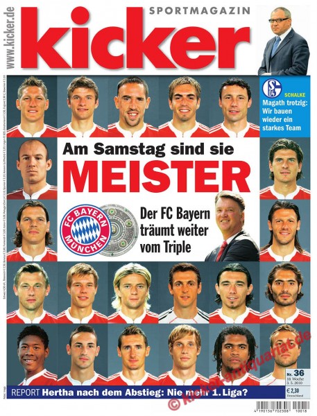 Kicker Sportmagazin Nr. 36, 3.5.2010 bis 9.5.2010