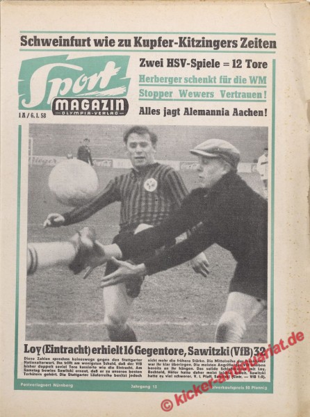 Sportmagazin Nr. 1A, 6.1.1958 bis 12.1.1958