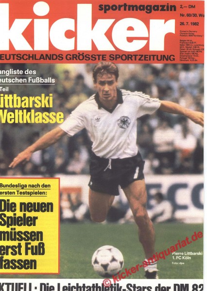 Kicker Sportmagazin Nr. 60, 26.7.1982 bis 1.8.1982