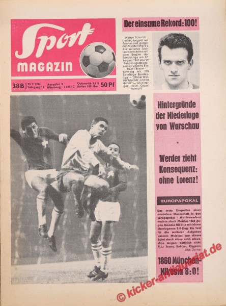 Sportmagazin Nr. 38B, 22.9.1966 bis 28.9.1966