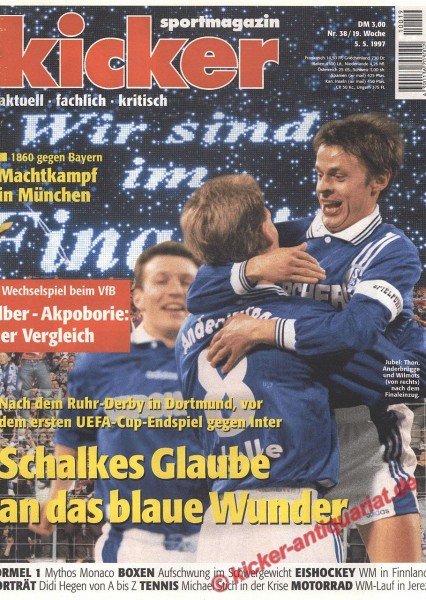 Kicker Sportmagazin Nr. 38, 5.5.1997 bis 11.5.1997