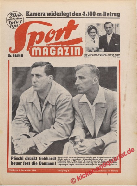 Sportmagazin Nr. 35B, 2.9.1954 bis 8.9.1954