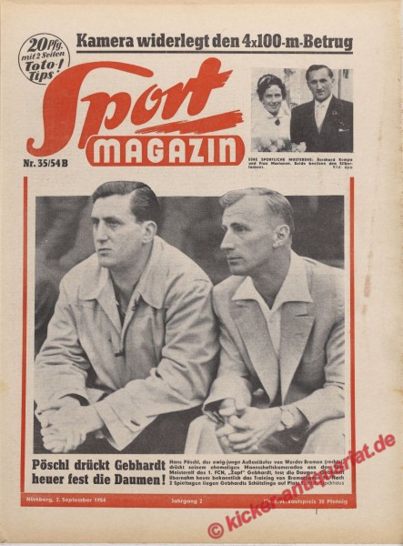 Sportmagazin Nr. 35B, 2.9.1954 bis 8.9.1954