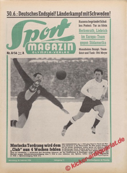 Sportmagazin Nr. 8A, 20.2.1956 bis 26.2.1956