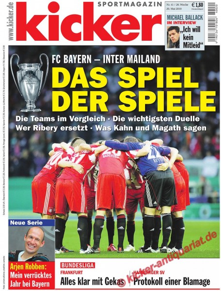 Kicker Sportmagazin Nr. 41, 20.5.2010 bis 26.5.2010