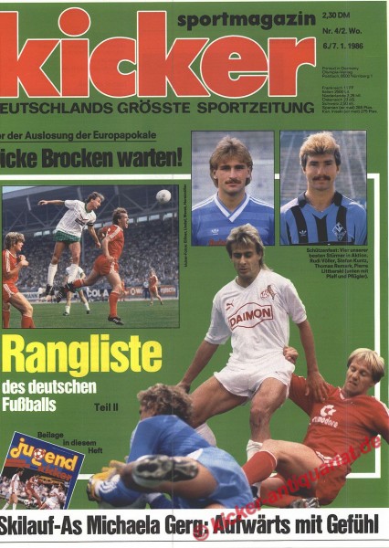 Kicker Sportmagazin Nr. 4, 6.1.1986 bis 12.1.1986