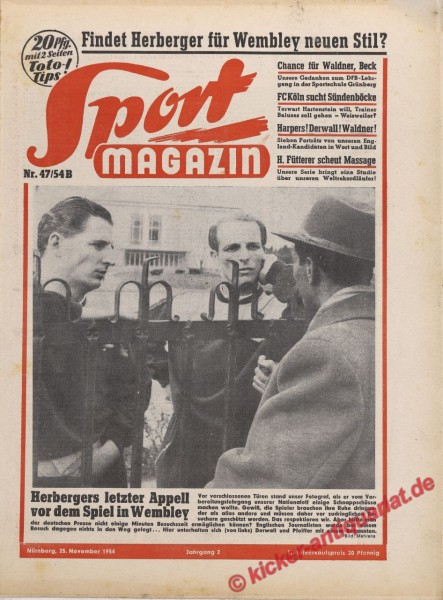 Sportmagazin Nr. 47B, 25.11.1954 bis 1.12.1954