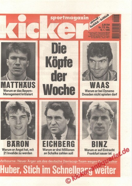 Kicker Sportmagazin Nr. 7, 19.1.1995 bis 25.1.1995