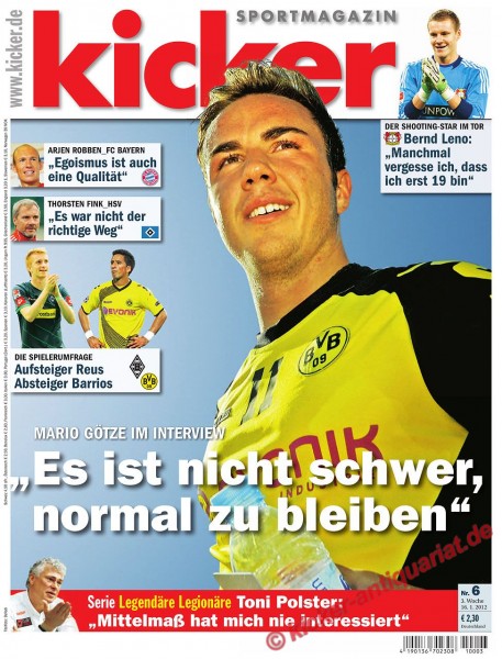Kicker Sportmagazin Nr. 6, 16.1.2012 bis 22.1.2012