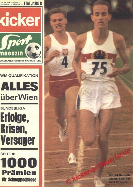 Kicker Sportmagazin Nr. 83, 14.10.1968 bis 20.10.1968