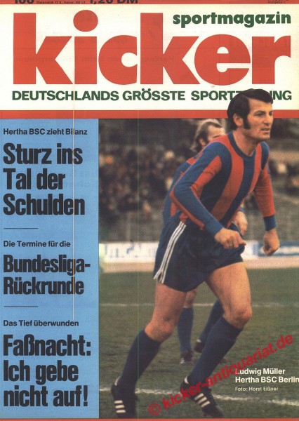 Kicker Sportmagazin Nr. 100, 11.12.1972 bis 17.12.1972