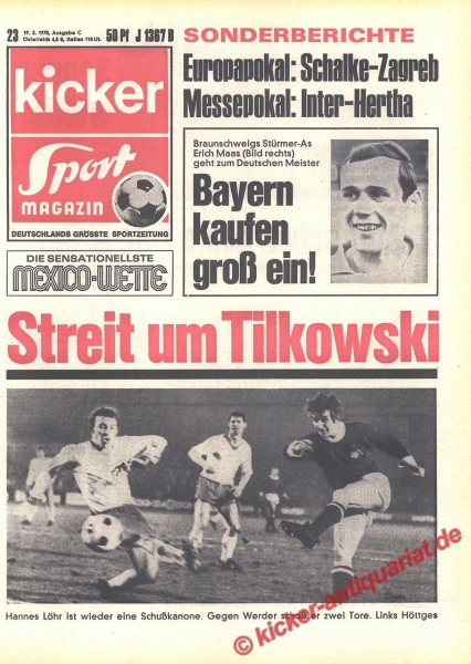 Kicker Sportmagazin Nr. 23, 19.3.1970 bis 25.3.1970