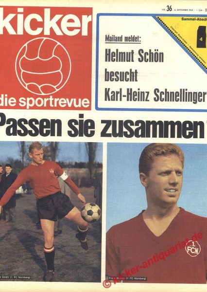 Kicker Sportrevue Nr. 36, 6.9.1965 bis 12.9.1965