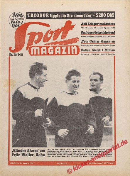 Sportmagazin Nr. 32B, 12.8.1954 bis 18.8.1954