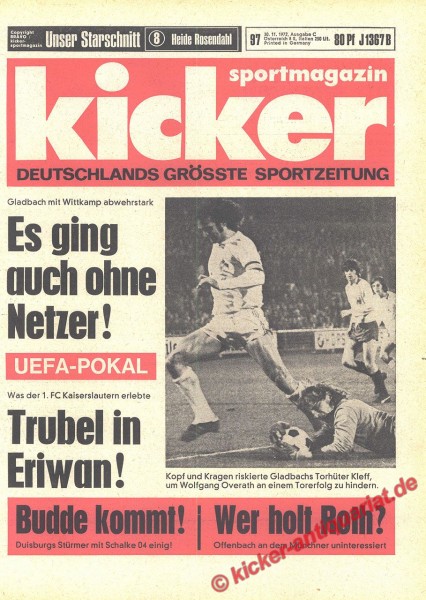 Kicker Sportmagazin Nr. 97, 30.11.1972 bis 6.12.1972