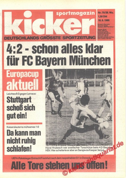 Europapokal Aktuell: Horst Hrubesch war zweifacher Torschütze