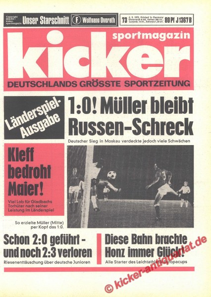 Kicker Sportmagazin Nr. 73, 6.9.1973 bis 12.9.1973