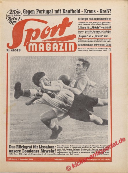 Sportmagazin Nr. 49B, 9.12.1954 bis 15.12.1954