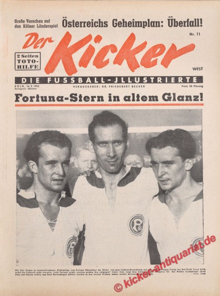 Kicker Nr. 11W, 16.3.1953 bis 22.3.1953