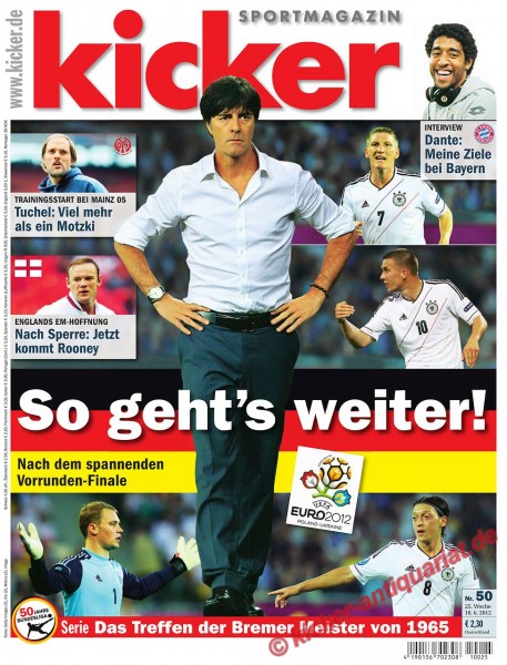 Kicker Sportmagazin Nr. 50, 18.6.2012 bis 24.6.2012