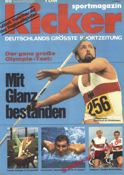 Kicker Sportmagazin Nr. 60, 24.7.1972 bis 30.7.1972