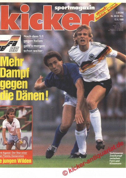Kicker Sportmagazin Nr. 48, 13.6.1988 bis 19.6.1988