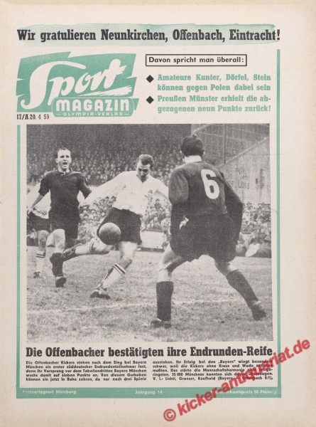 Sportmagazin Nr. 16A, 20.4.1959 bis 26.4.1959