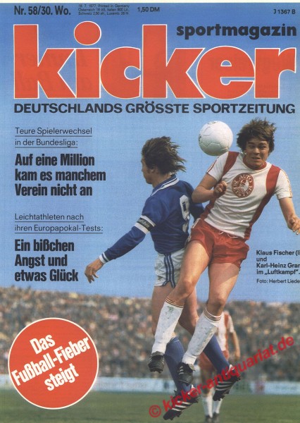 Kicker Sportmagazin Nr. 58, 18.7.1977 bis 24.7.1977