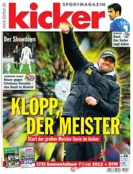 Kicker Sportmagazin Nr. 34, 23.4.2012 bis 29.4.2012