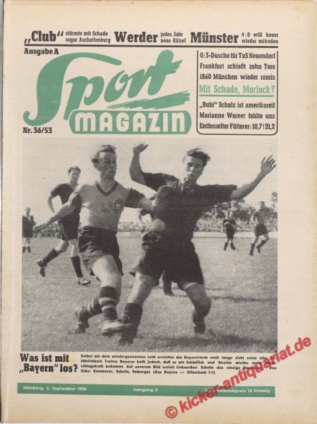 Sportmagazin Nr. 36A, 2.9.1953 bis 8.9.1953