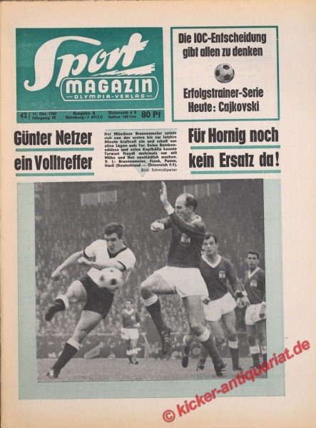 Sportmagazin Nr. 42A, 11.10.1965 bis 17.10.1965