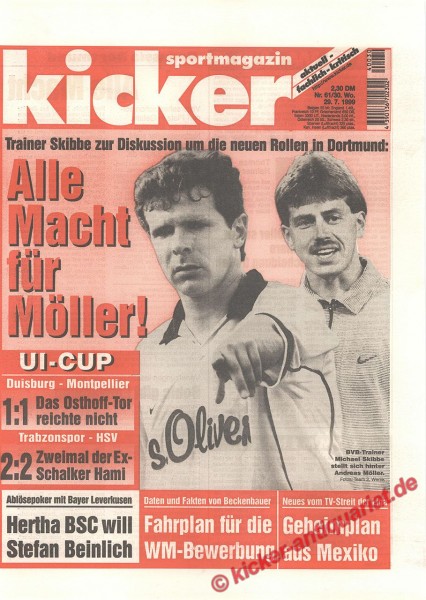 Kicker Sportmagazin Nr. 61, 29.7.1999 bis 4.8.1999