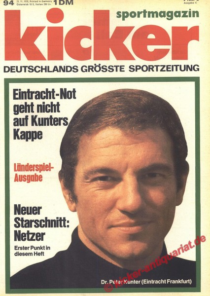 Kicker Sportmagazin Nr. 94, 23.11.1970 bis 29.11.1970