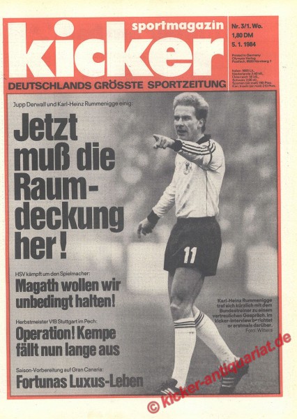 Kicker Sportmagazin Nr. 3, 5.1.1984 bis 11.1.1984
