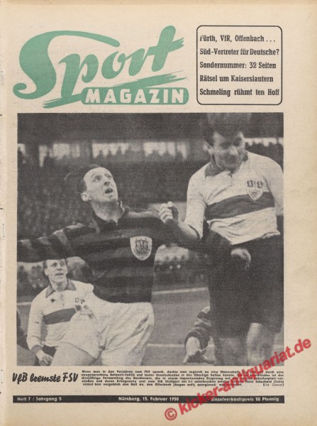 Sportmagazin Nr. 7, 15.2.1950 bis 21.2.1950