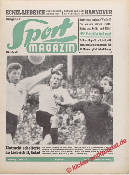 Sportmagazin Nr. 18A, 3.5.1954 bis 9.5.1954