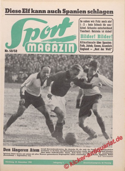 Sportmagazin Nr. 52A, 24.12.1952 bis 30.12.1952
