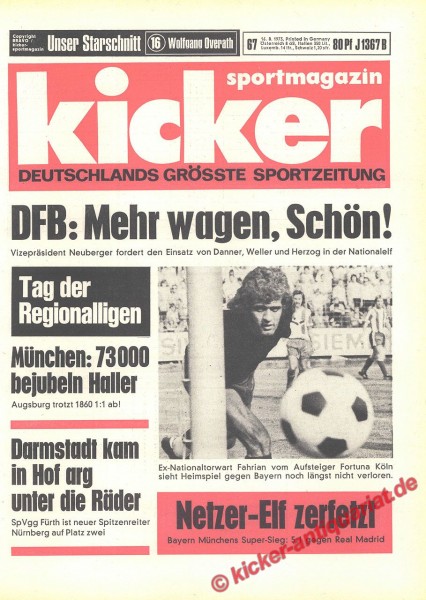 Kicker Sportmagazin Nr. 67, 16.8.1973 bis 22.8.1973