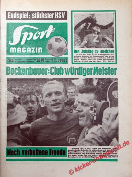 Sportmagazin Nr. 21A, 20.5.1968 bis 26.5.1968