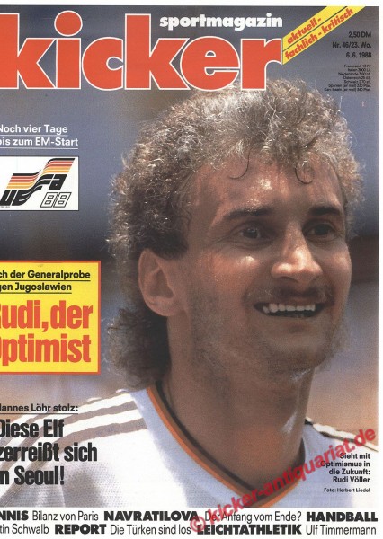Kicker Sportmagazin Nr. 46, 6.6.1988 bis 12.6.1988