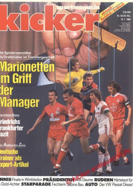 Kicker Sportmagazin Nr. 56, 10.7.1989 bis 16.7.1989