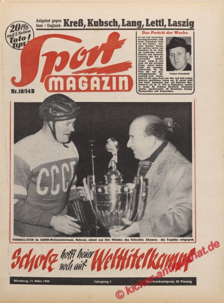 Sportmagazin Nr. 10B, 11.3.1954 bis 17.3.1954